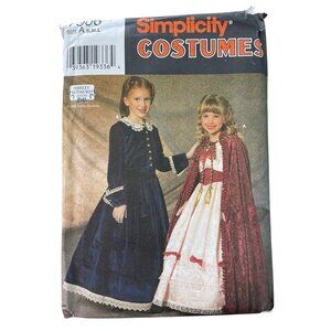 90s Simplicity 7306 Childs & Girls Dress Dickens Costume Pattern Size S-L UNCUT
